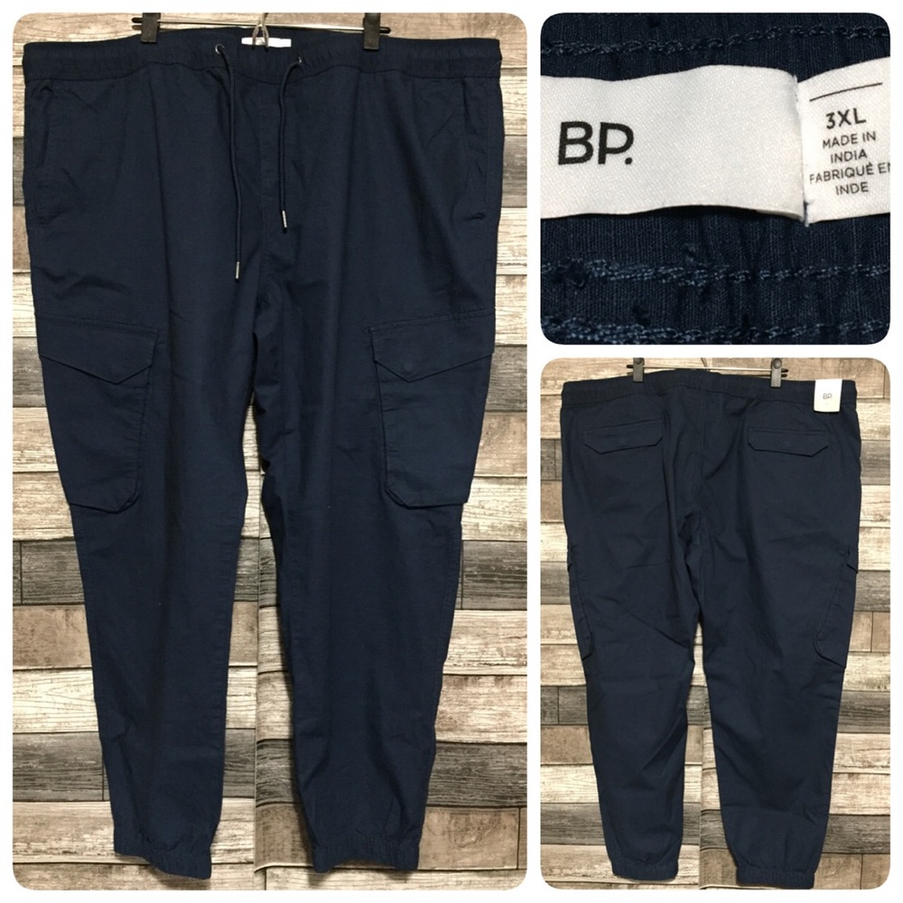 BP Cargo Joggers Men’s 3XL Navy Blue Tapered Drawstring (Inseam 28)